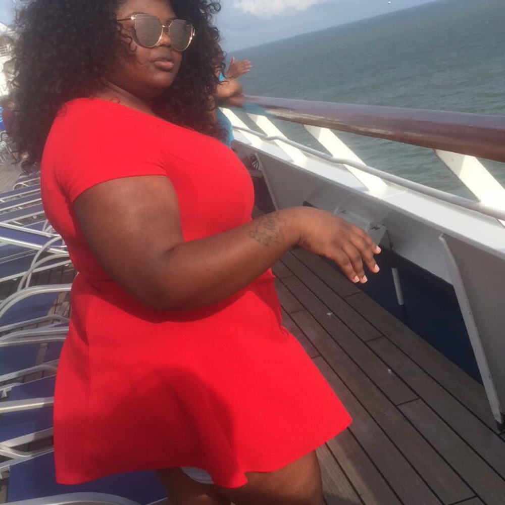Red skater dress